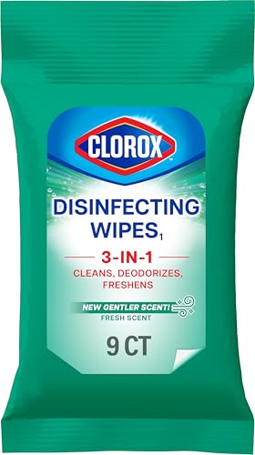 Honest Clorox Disinfecting On The Go Travel Wipes, Household Essentials, Fresh Scent, 9 Count, Pack of 1 (Package May Vary) Review 10 product review image