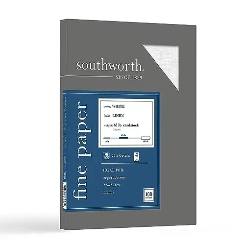 Honest Southworth 25% Cotton Linen Coverstock, 8.5 x 11 inches, White, 65 lb, 100 Sheets (Z550CK) Review 7 product review image