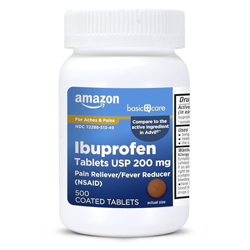 Honest Amazon Basic Care Ibuprofen Tablets 200 mg, Pain Reliever/Fever Reducer, Body Aches, Headache, Arthritis Pain Relief and More, 500 Count (Packaging may vary) Review 1 product review image