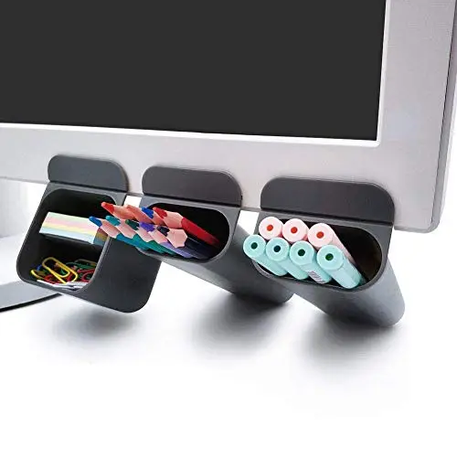 Honest Goblin's Treasures New Creative DIY Screen Pen Pencil Holders Desktop Accessories Bags Desk Organizers Containers Storage Bags-3 Pack (Gray) Review 7 product review image