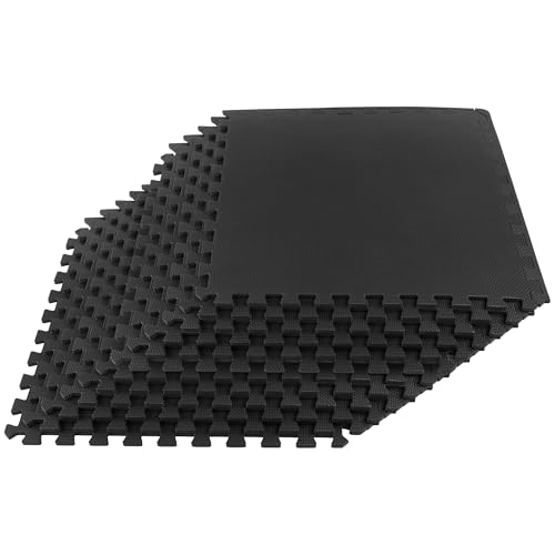 Honest EVA Foam Mat Tiles 12-Pack - 48 SQ FT of Interlocking Padding for Garage, Playroom, or Gym Flooring - Exercise Mat or Baby Playmat by Stalwart (Black) Review 5 product review image